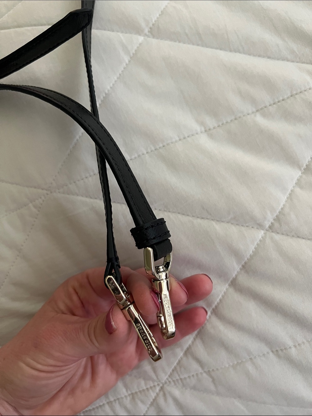 Kate Spade Black Saffiano Leather Gold Hardware Replacement Strap Authentic - Picture 6 of 16